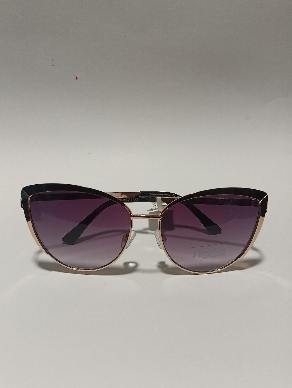 Nanette Lepore Purple Gradient Lens Gold Frame Sunglasses NWT
